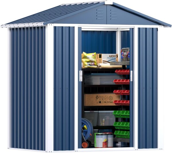 Pro-Tect 5'x4' Metal Apex Shed (Limited Edition) - Blue - Image 3