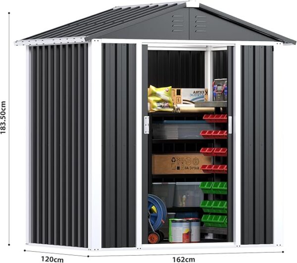 Pro-Tect 5'x4' Metal Apex Shed (Limited Edition) - Black - Image 3