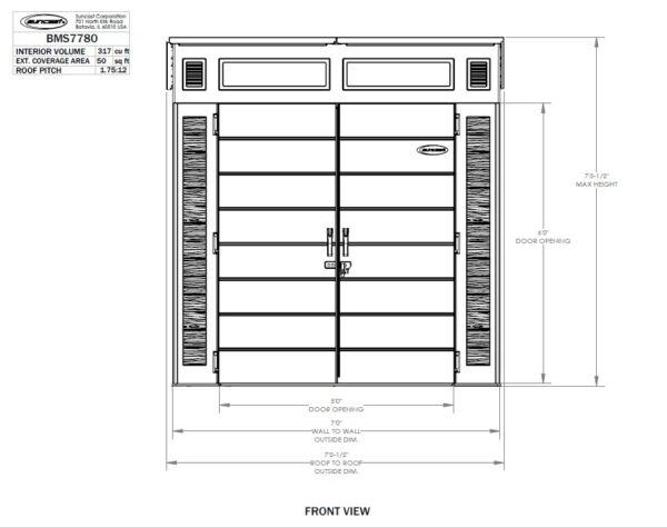 Suncast 7’x7′ Modernist Plastic Resin Pent Storage Shed (Arriving Late Summer 2025) - Image 10
