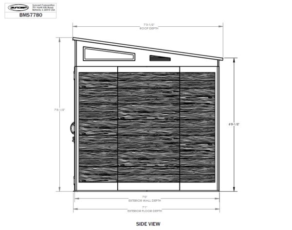 Suncast 7’x7′ Modernist Plastic Resin Pent Storage Shed (Arriving Late Summer 2025) - Image 11
