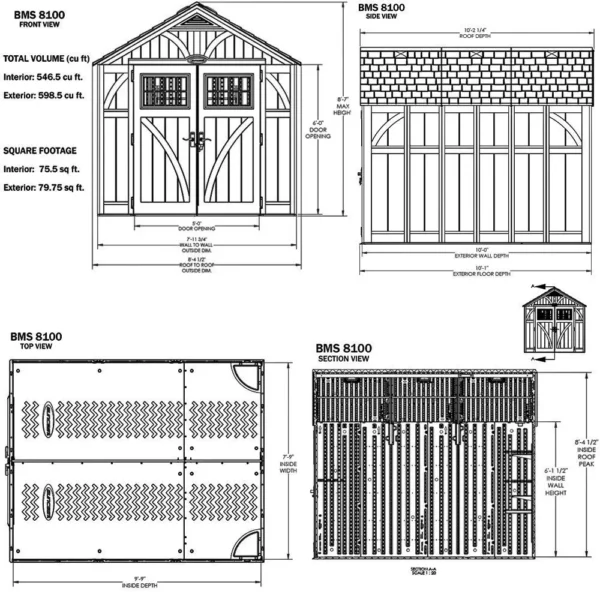 Suncast 8’x10′ Tremont Plastic Resin Storage Shed (Arriving Late Summer 2025) - Image 2