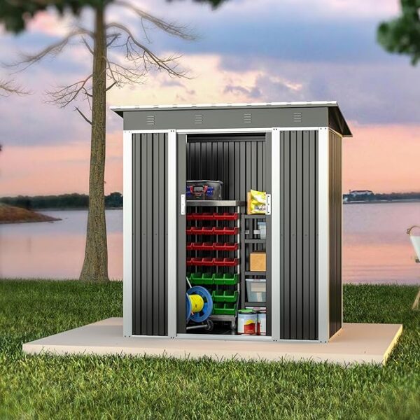 Pro-Tect 5'x4' Metal Pent Shed (Limited Edition) - Black - Image 3