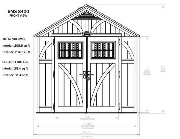 Suncast 8’x4′ Tremont Plastic Resin Storage Shed (Arriving Late Summer 2025) - Image 13