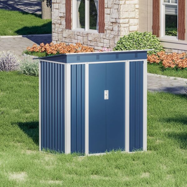 Pro-Tect 5'x4' Metal Pent Shed (Limited Edition) - Blue - Image 2