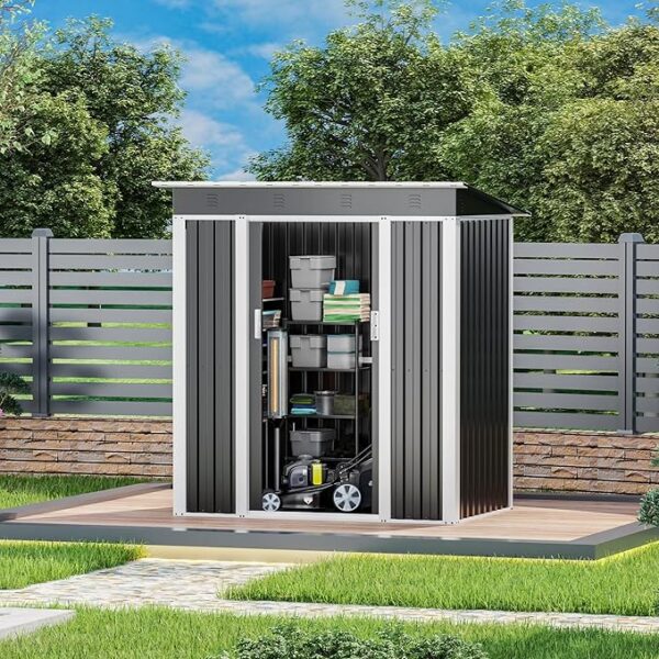 Pro-Tect 5'x4' Metal Pent Shed (Limited Edition) - Black - Image 4