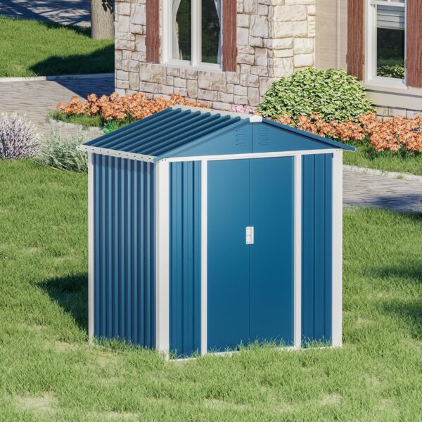 Pro-Tect 5'x4' Metal Apex Shed (Limited Edition) - Blue - Image 6