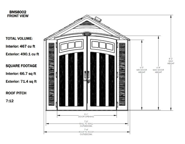 Suncast 7’x10′ Vista Plastic Resin Storage Shed (Currently Unavailable) - Image 7