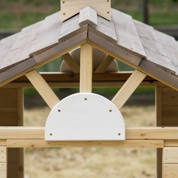 Outsunny Timber Wendy House with Bench - Image 5