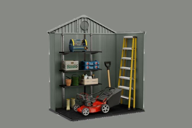 Keter 6'x4' Darwin Heavy Duty Plastic Garden Shed Double Door-  Green - Image 6