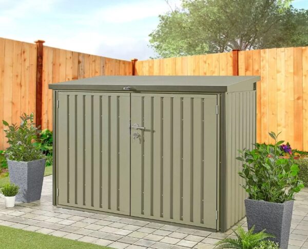 Hex Living Bromley 6.5'x3' Horizontal Heavy Duty Metal Shed - Sage Green