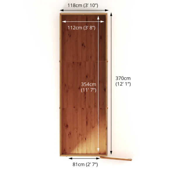 Mercia 12' x 4' Modular Shiplap Lean-To Pent Timber Shed - Image 12