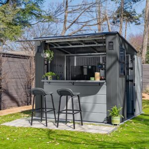 Suncast 8'x7' Cabana Plastic Entertainment Shed- Cool Grey (Currently Unavailable)