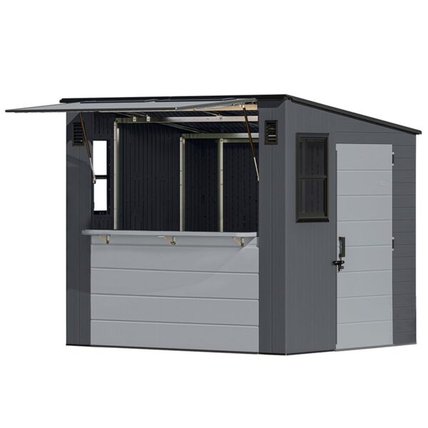 Suncast 8'x7' Cabana Plastic Entertainment Shed- Cool Grey (Currently Unavailable) - Image 4