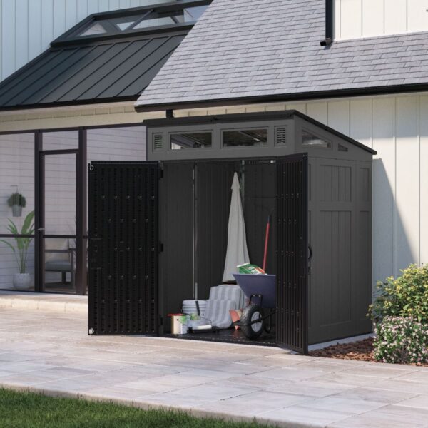 Suncast 6’x5′ Modernist Plastic Resin Pent Storage Shed (Arriving Late Summer 2025) - Image 4