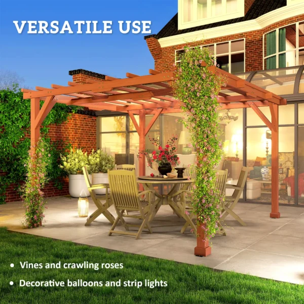 OutSunny 10.5'x10.5′ Timber Pergola - Image 3