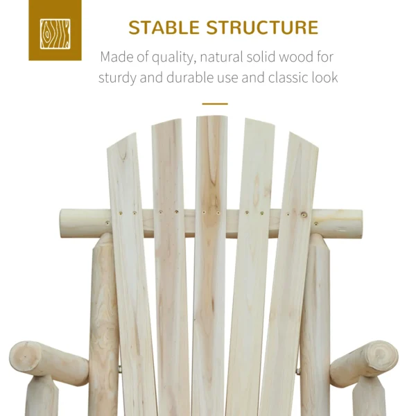 Outsunny 2 Piece Traditional Adirondack Rocking Chair -  Burlywood - Image 7