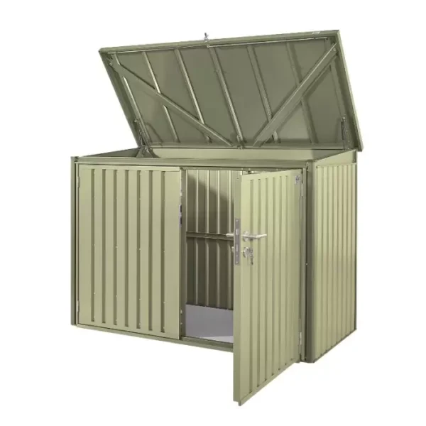 Hex Living Bromley 6.5'x3' Horizontal Heavy Duty Metal Shed - Sage Green - Image 3