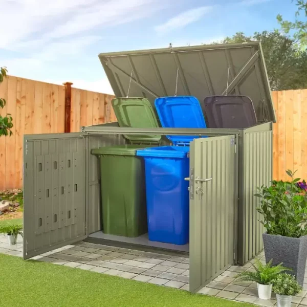 Hex Living Bromley 6.5'x3' Horizontal Heavy Duty Metal Shed - Sage Green - Image 6