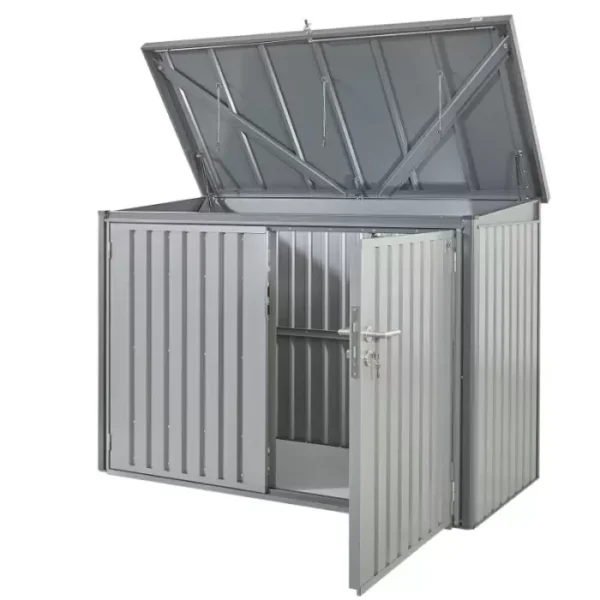 Hex Living Bromley 6.5'x3' Horizontal Heavy Duty Metal Shed - Grey - Image 7