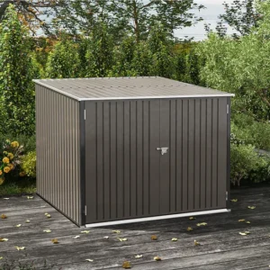 Living and Home 6’x 7′ Metal Bicycle Storage Shed – Grey