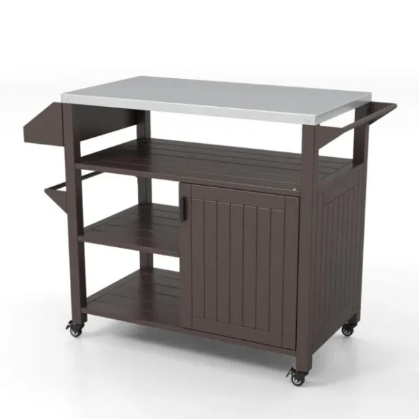 Protect Metal Outdoor Grill Cart with Storage Cabinet