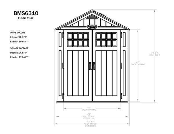 Suncast 6’x3′ Everett Plastic Resin Storage Shed (Currently Unavailable) - Image 6