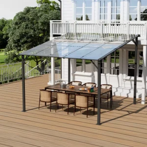 Living and Home 10'x10' Metal Wall-Mounted Outdoor Patio Canopy Small (Coming Soon)
