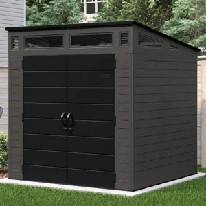 Suncast 7’x7′ Modernist Plastic Resin Pent Storage Shed (Arriving Late Summer 2025)