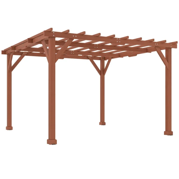 OutSunny 10.5'x10.5′ Timber Pergola - Image 6