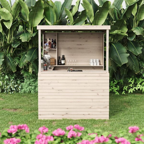 Living and Home 6x4 Retro Value Timber Garden Bar - Image 8