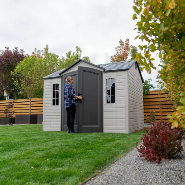 Lifetime 10x8 Heavy Duty Plastic Shed - Desert Sand - Image 3