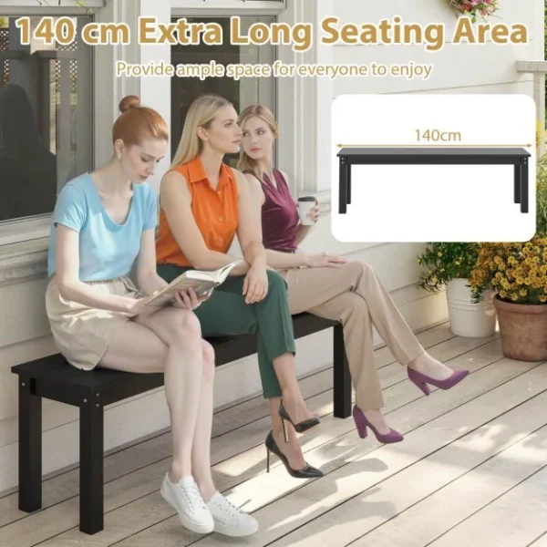 Pro-Tect Heavy Duty Plastic Outdoor Bench - Black - Image 6
