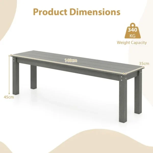 Pro-Tect Heavy Duty Plastic Outdoor Bench - Black - Image 2