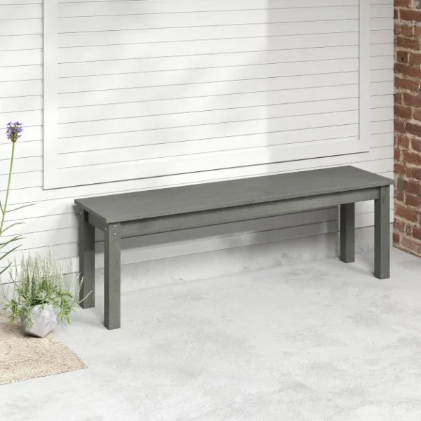 Pro-Tect Heavy Duty Plastic Outdoor Bench - Grey - Image 3