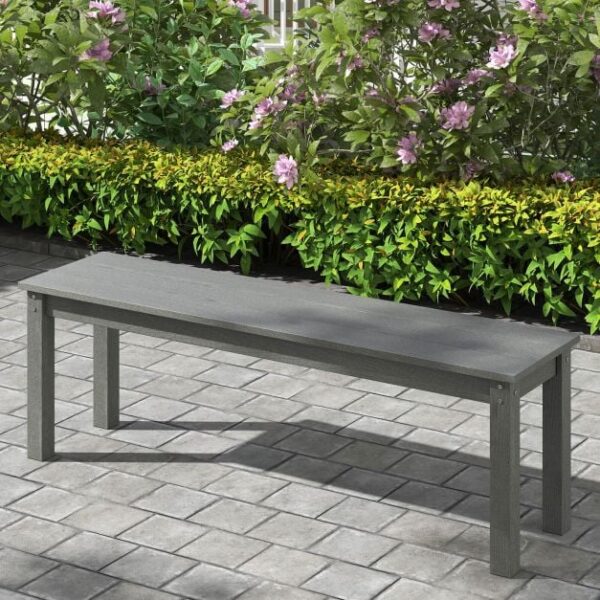 Pro-Tect Heavy Duty Plastic Outdoor Bench - Grey - Image 4