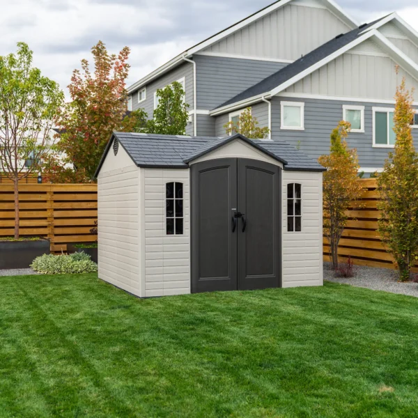 Lifetime 10x8 Heavy Duty Plastic Shed - Desert Sand - Image 11