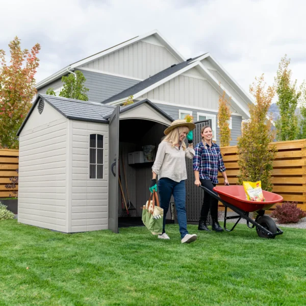 Lifetime 10x8 Heavy Duty Plastic Shed - Desert Sand - Image 8