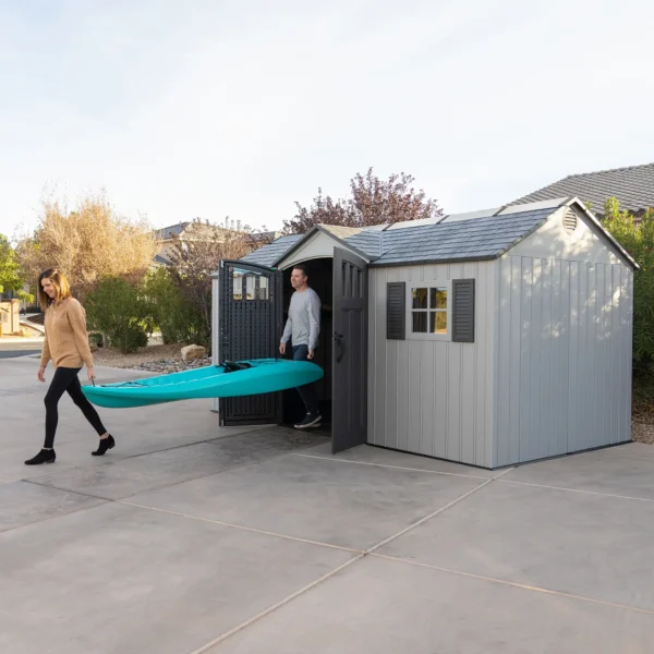 Lifetime 15×8 Vertical Cladding Heavy Duty Plastic Shed – Single Entry - Image 5