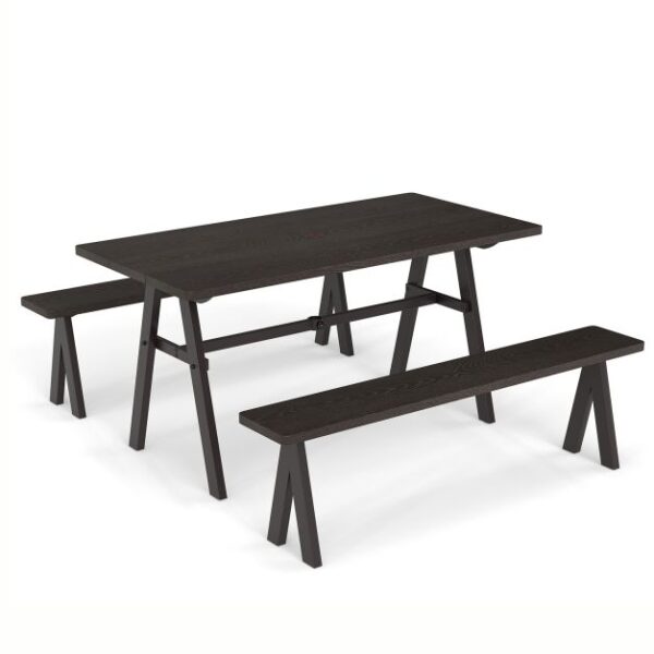 Pro-Tect 3 Piece Galvanized Iron Outdoor Picnic Table and Bench Set - Image 5