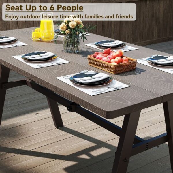 Pro-Tect 3 Piece Galvanized Iron Outdoor Picnic Table and Bench Set - Image 7
