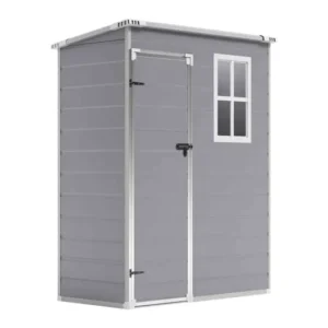 Living and Home 5x3 Plastic Storage Shed - Grey