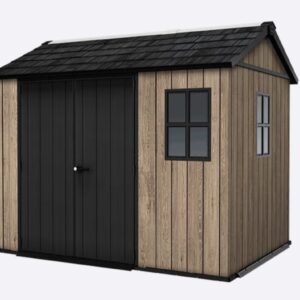 Keter 9' x 7.5' Ashwood Signature Apex Heavy Duty Plastic Shed - Woodlook