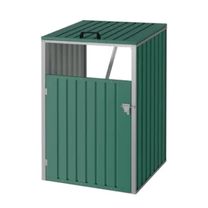 Living and Home Single Metal Bin Store - Green