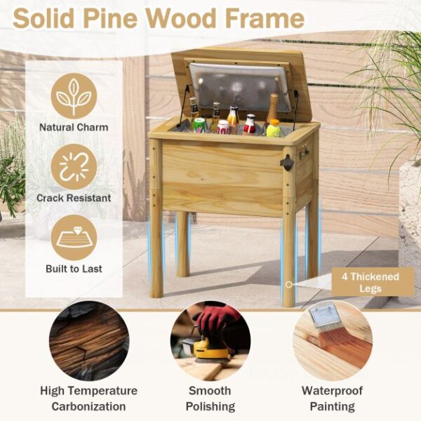 Pro-Tect Timber 51 Litre Outdoor Patio Cooler - Image 7