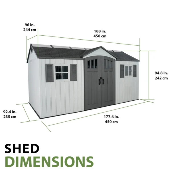 Lifetime 15×8 Vertical Cladding Heavy Duty Plastic Shed – Single Entry - Image 12