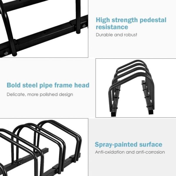 Pro-Tect Metal Bicycle Parking Rack - Black (4 bicycles) - Image 6