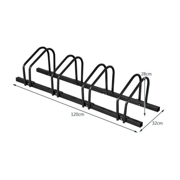 Pro-Tect Metal Bicycle Parking Rack - Black (4 bicycles) - Image 2