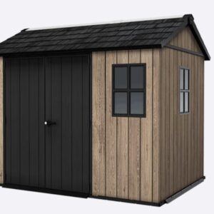 Keter 9' x 7.5' Ashwood Signature Apex Heavy Duty Plastic Shed - Woodlook