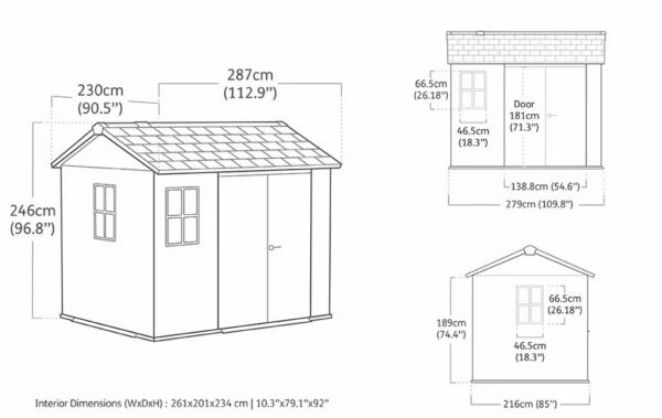 Keter 9' x 7.5' Ashwood Signature Apex Heavy Duty Plastic Shed - Woodlook - Image 6