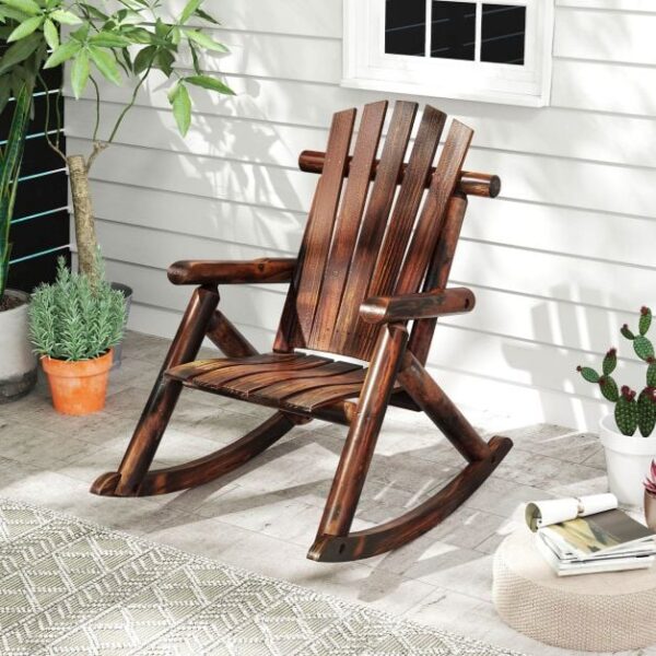 Pro-Tect  Wooden Outdoor  Rocking Chair Solid Wood with High Back - Image 3